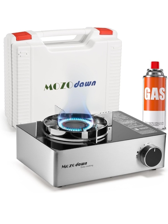 Other - MOZOdawn Portable Single Burner Butane Stove - Silver with Black